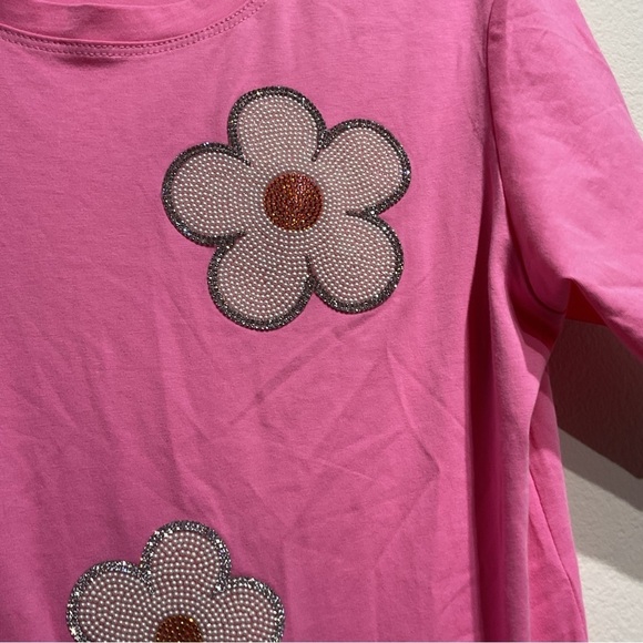 Beautiful Rhinestones Flowers Size M. MC LORENE T-Shirt. Daisies All in Perfect - Picture 7 of 9